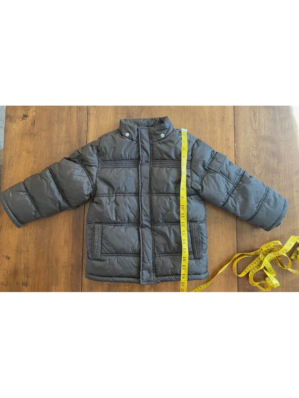 Boys GYMBOREE LONG SLEEVE PUFFER COAT Lined POCKETS Brown SIZE 3-4